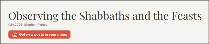 Observing the Shabbaths Feasts